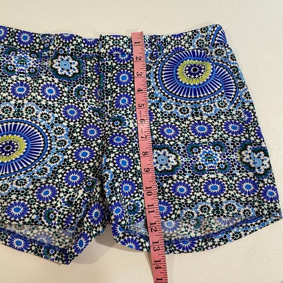Banana Republic Blue Geometric Floral Print Shorts Women’s Size 0 Summer Dressy - Picture 4 of 8